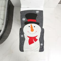 image-Merry Christmas Bathroom Curtain Santa Claus Toilet Seat Christmas Decorations