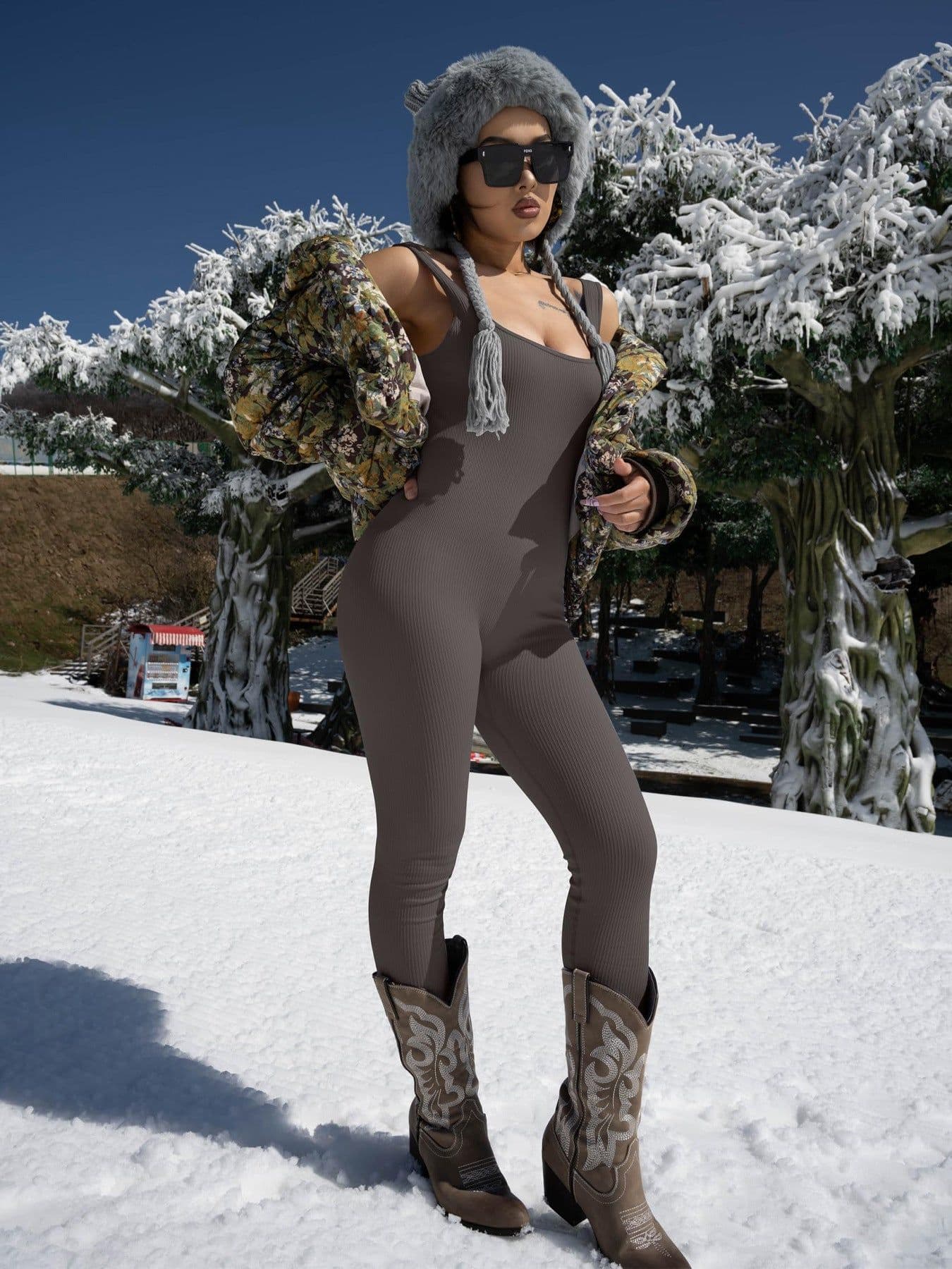 image-Women's Suspender Tank Top Tights