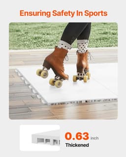 image-VEVOR Dryland Tiles for Hockey Floor Mat, 12 x 12 in 15 Pcs Interlocking Versatile Training Surface, Dance Floor Tiles, Hockey Training Equipment Board for Shooting (Ash Gray, 15 sq. ft/Box)