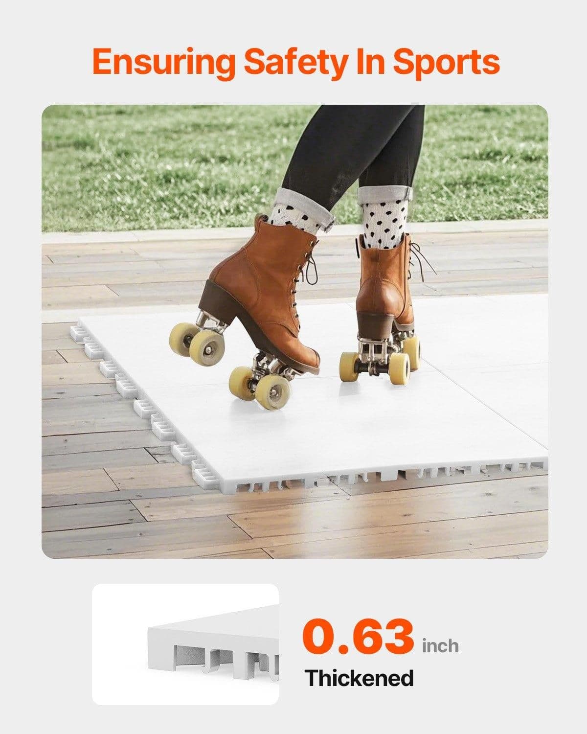image-VEVOR Dryland Tiles for Hockey Floor Mat, 12 x 12 in 15 Pcs Interlocking Versatile Training Surface, Dance Floor Tiles, Hockey Training Equipment Board for Shooting (Ash Gray, 15 sq. ft/Box)