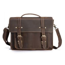 image-Men's Brown Large Capacity Messenger Bag