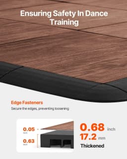 image-VEVOR Dance Floor Tiles, 12.4 x 12.4 in 25 Piece Interlocking Dance Flooring, Portable Dance Practice Floor with Cushioned Base (Oak Wood Grain, 25 sq. ft/Box )