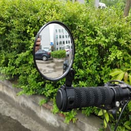 image-Bicycle Rearview Mirror Wide-angle Convex Mirror Bicycle Mirror Mountain Bike Silicone Handle/Large Round Mirror