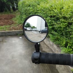 image-Bicycle Rearview Mirror Wide-angle Convex Mirror Bicycle Mirror Mountain Bike Silicone Handle/Large Round Mirror