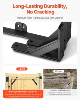 image-VEVOR Gate Corner Brace Bracket, Anti Sag Gate Frame Hardware Kit, Gate Frame Brace Bracket with Latch Lock Rope, Latch Lock, for Shed Doors, Corral Gates, Driveway Gates, Wood Windows, Iron, Black