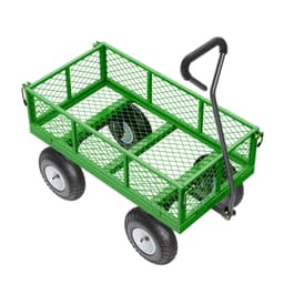 image-VEVOR 680 Lbs Steel Garden Cart on Wheels, Heavy Duty Garden Wagon Cart Pullable, Metal Outdoor Utility Yard Wagon Carts with 10" Tires, Mesh Removable Sides and 180°Rotating Handle