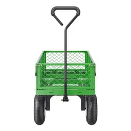 image-VEVOR 680 Lbs Steel Garden Cart on Wheels, Heavy Duty Garden Wagon Cart Pullable, Metal Outdoor Utility Yard Wagon Carts with 10" Tires, Mesh Removable Sides and 180°Rotating Handle