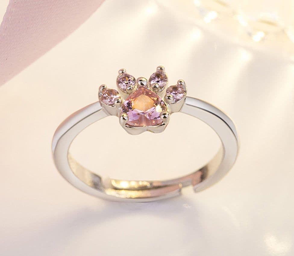 image-New Cat Bear Dog Paw Ring for Women Jewelry Sets