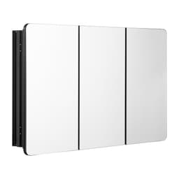 image-VEVOR Medicine Cabinet, 25.5 x 40 inch, Medicine Cabinet for Bathroom with Mirror, Aluminum Frame Bathroom Wall Cabinet, 4-layer Adjustable Shelves, Recessed & Wall-mounted Installation