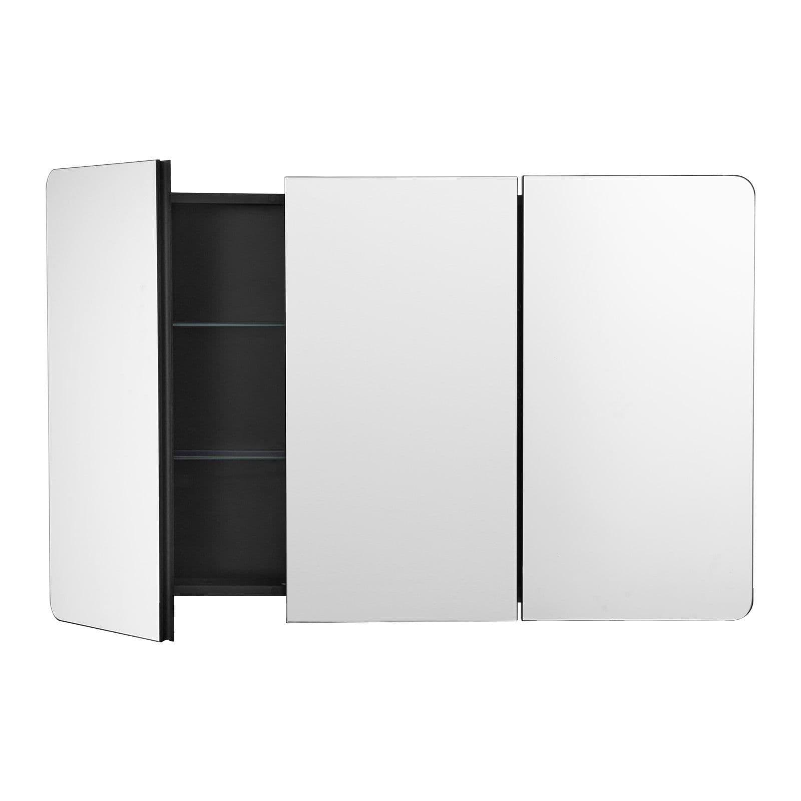 image-VEVOR Medicine Cabinet, 25.5 x 40 inch, Medicine Cabinet for Bathroom with Mirror, Aluminum Frame Bathroom Wall Cabinet, 4-layer Adjustable Shelves, Recessed & Wall-mounted Installation