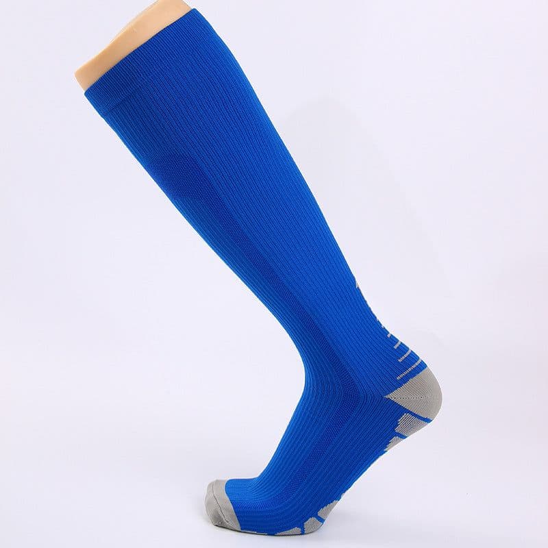image-Unihealth Nylon Compression Socks - Men's/Women's Gradient Design - Navy Blue/Yellow - Size L/XL