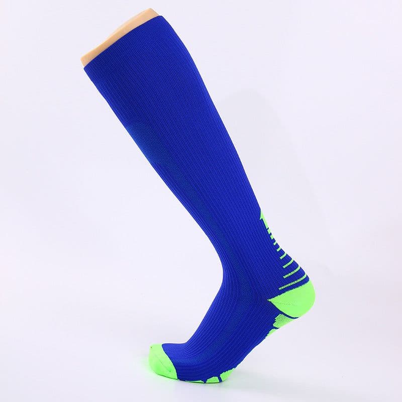 image-Unihealth Nylon Compression Socks - Men's/Women's Gradient Design - Navy Blue/Yellow - Size L/XL