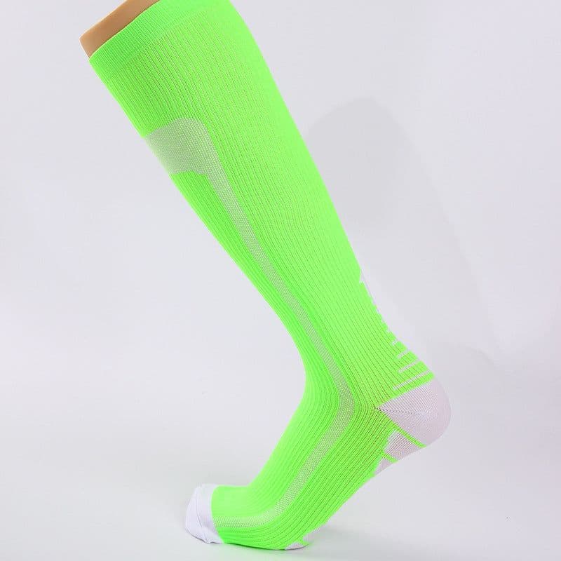 image-Unihealth Nylon Compression Socks - Men's/Women's Gradient Design - Navy Blue/Yellow - Size L/XL