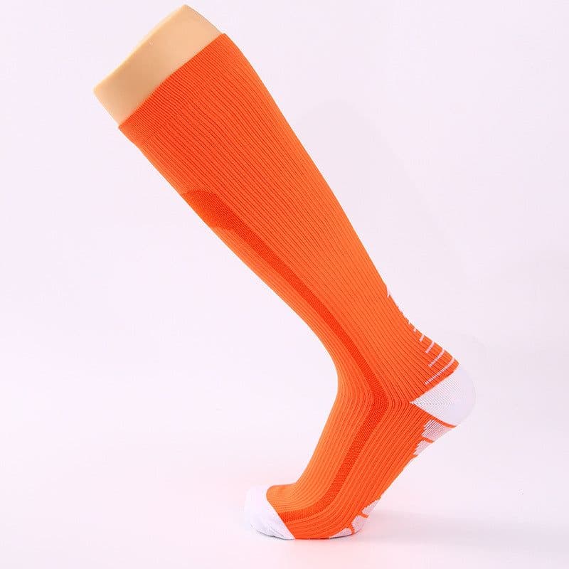 image-Unihealth Nylon Compression Socks - Men's/Women's Gradient Design - Navy Blue/Yellow - Size L/XL