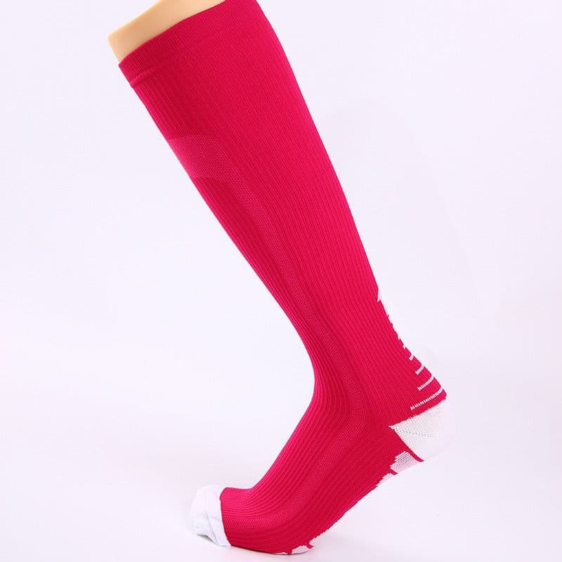image-Unihealth Nylon Compression Socks - Men's/Women's Gradient Design - Navy Blue/Yellow - Size L/XL