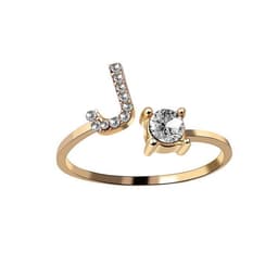 image-New Design Adjustable 26 Initial Letter Ring Fashion Jewelry For Women Simple Elegant Jewelry