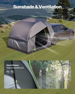 image-VEVOR SUV Tent for Camping, 8FT L x 8FT W, Waterproof PU2000mm Spacious Double Layer Design for 5-8 Person, SUV Camping Tent with Mesh Windows, Includes Rainfly & Storage Bag, for Outdoor Activities