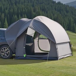 image-VEVOR SUV Tent for Camping, 8FT L x 8FT W, Waterproof PU2000mm Spacious Double Layer Design for 5-8 Person, SUV Camping Tent with Mesh Windows, Includes Rainfly & Storage Bag, for Outdoor Activities