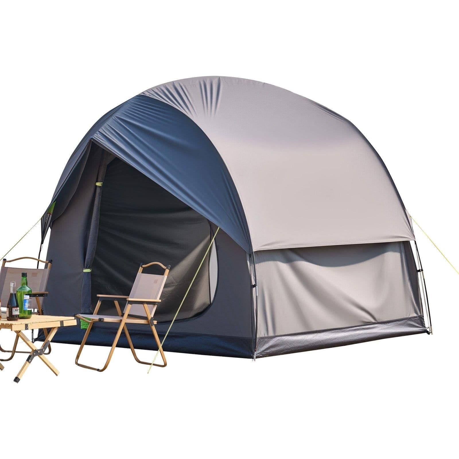 image-VEVOR SUV Tent for Camping, 8FT L x 8FT W, Waterproof PU2000mm Spacious Double Layer Design for 5-8 Person, SUV Camping Tent with Mesh Windows, Includes Rainfly & Storage Bag, for Outdoor Activities