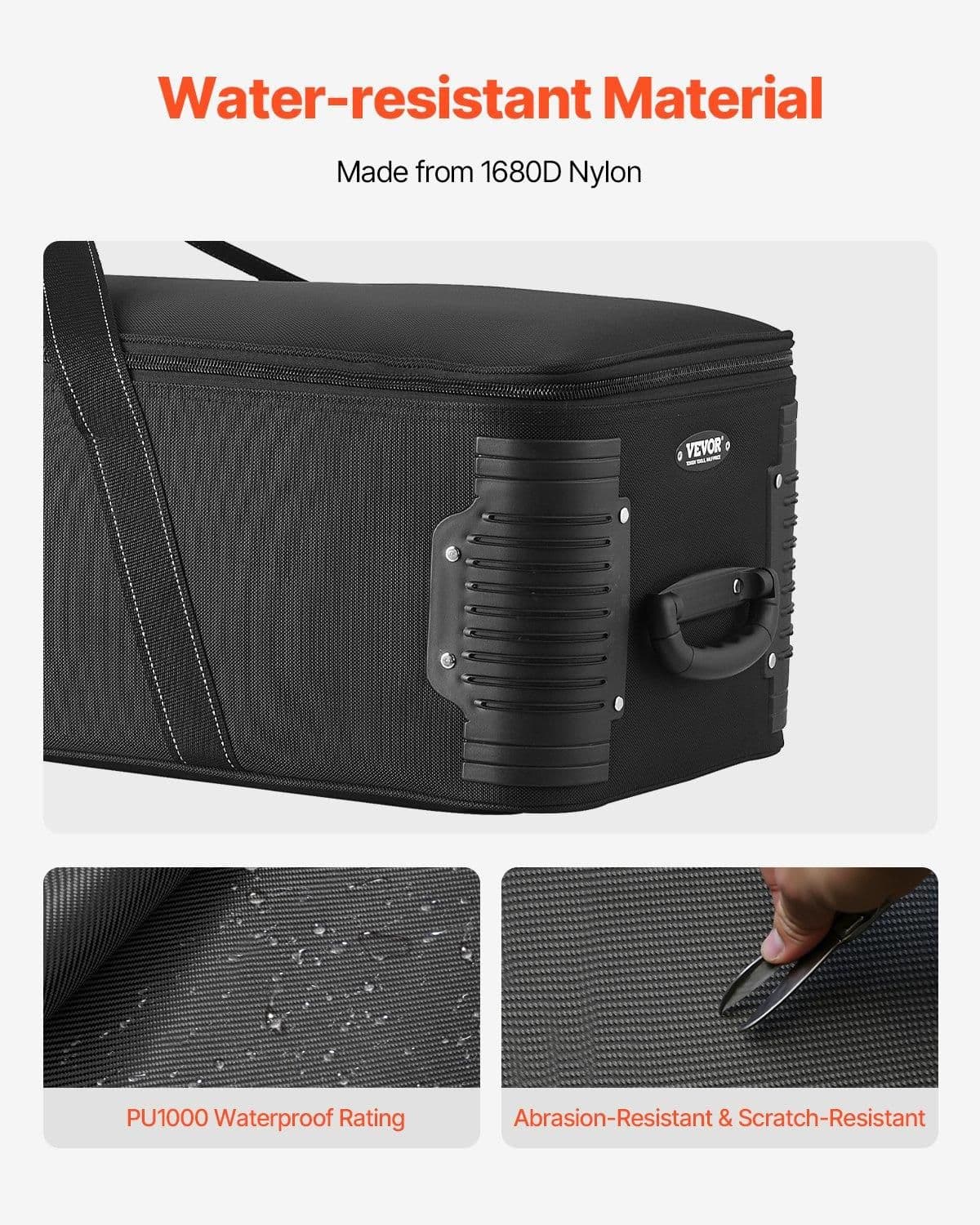 image-VEVOR Studio Equipment Trolley Case, 51.57 x 14.37 x 14.96 in / 131 x 36.5 x 38 cm, Rolling Camera Bag, Carrying Bag with Wheels Straps Padded Compartment Handle, for Light Stands, Tripods, Telescopes