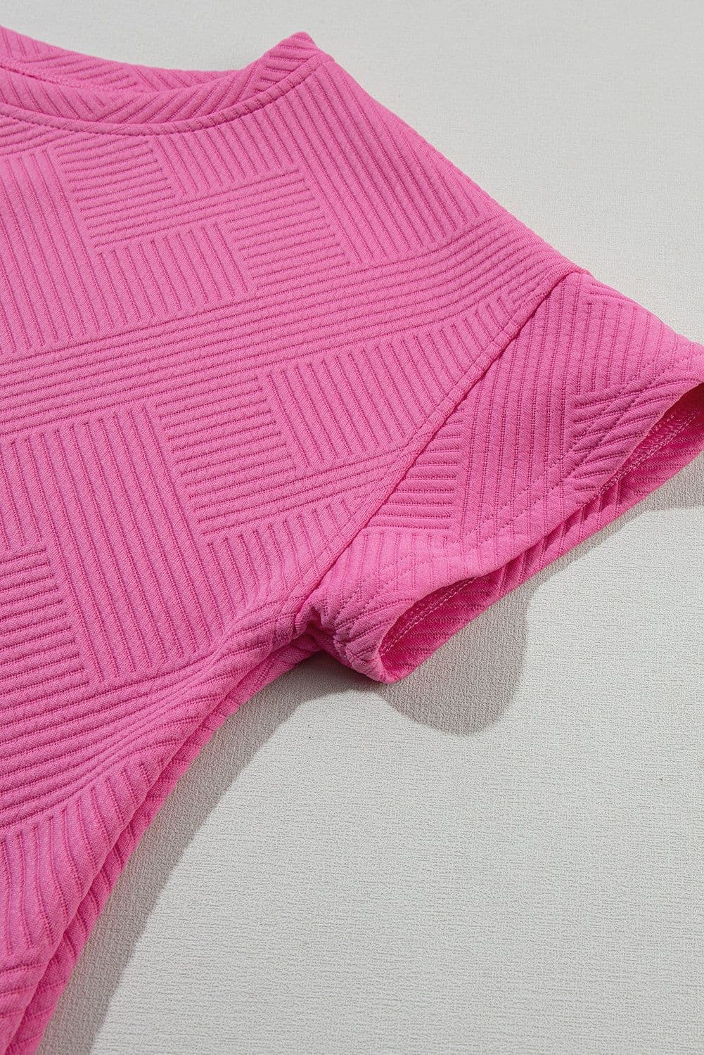 image-Strawberry Pink 2pcs Drawstring Shorts Set, Short Sleeve Top & Shorts