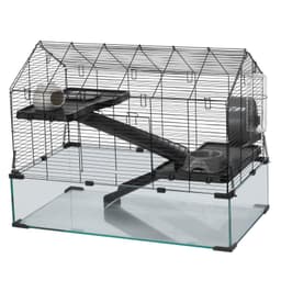 image-VEVOR Hamster Cage, 360° Viewing Transparent Hamster Habitats, Small Animal Cage, 29.5 x 17.3 x 24 in, Ventilated Pet Mouse Cages with Water Bottle, Portable Hamster House for Rats, Guinea Pigs