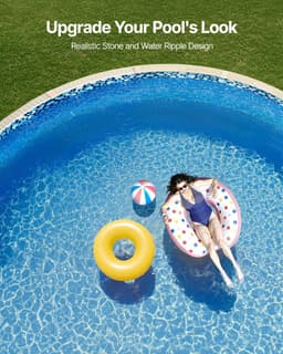image-VEVOR Pool Liner, 30ft Round Pool Liner, Uinbead Style, Durable Vinyl Pool Liner, Standard Gauge, 52in Wall Height, Pool Liner Replacement for Steel Sided Above-Ground Swimming Pools