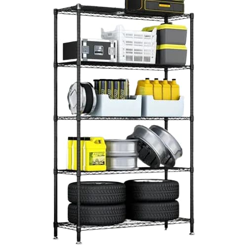 image-Heavy-Duty Adjustable Garage Storage Rack - Tiered Shelf