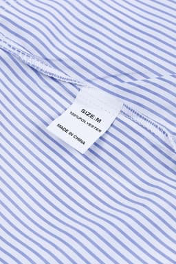image-Sky Blue Striped Boyfriend Shirt with Pocket - Smocked Cuffs
