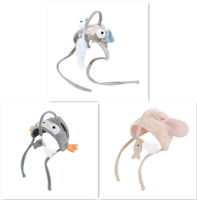 image-New Head Wearing Feather Funny Cat Stick Funny Cat Toy Stick Gray Big Eye Pet Toys Pet Products