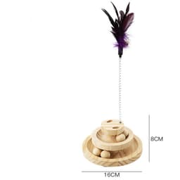 image-Cat Toys From Solid Wood Cat Turntable Bite-resistant Funny Cat Stick Cat Supplies