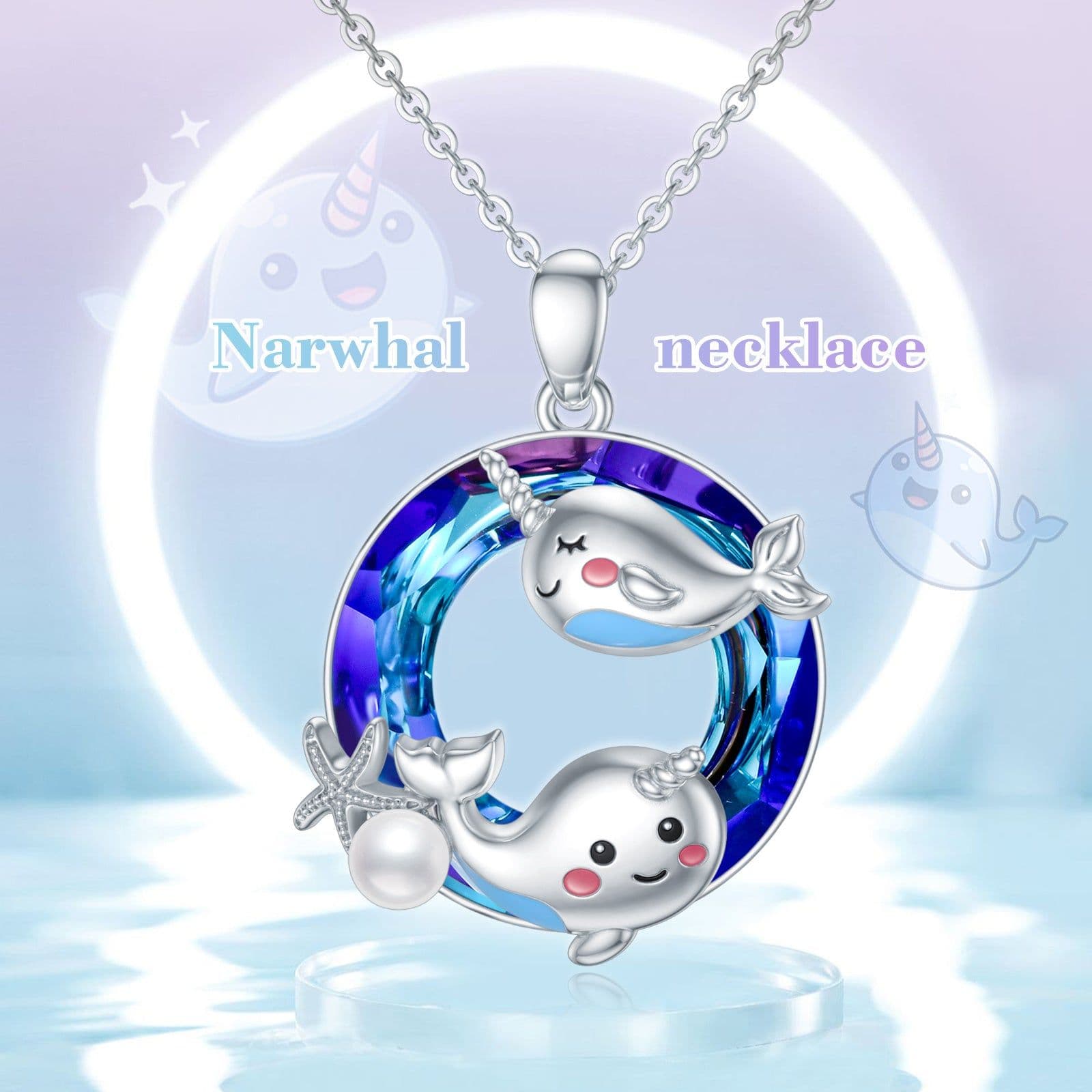 image-Narwhal Necklace 925 Sterling Silver Unicorn of The Sea Jewelry Gifts