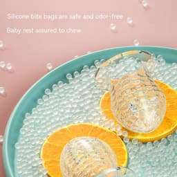 image-Happy Bite Baby Teether Non-staple Food Fruit Feeding Artifact Baby Pacifier Silicone Hand Guard Molar Rod Wholesale
