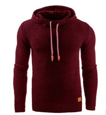image-Men's Jacquard Sweater Long-sleeved Hoodie Warm Color Hooded Sweatshirt Jacket