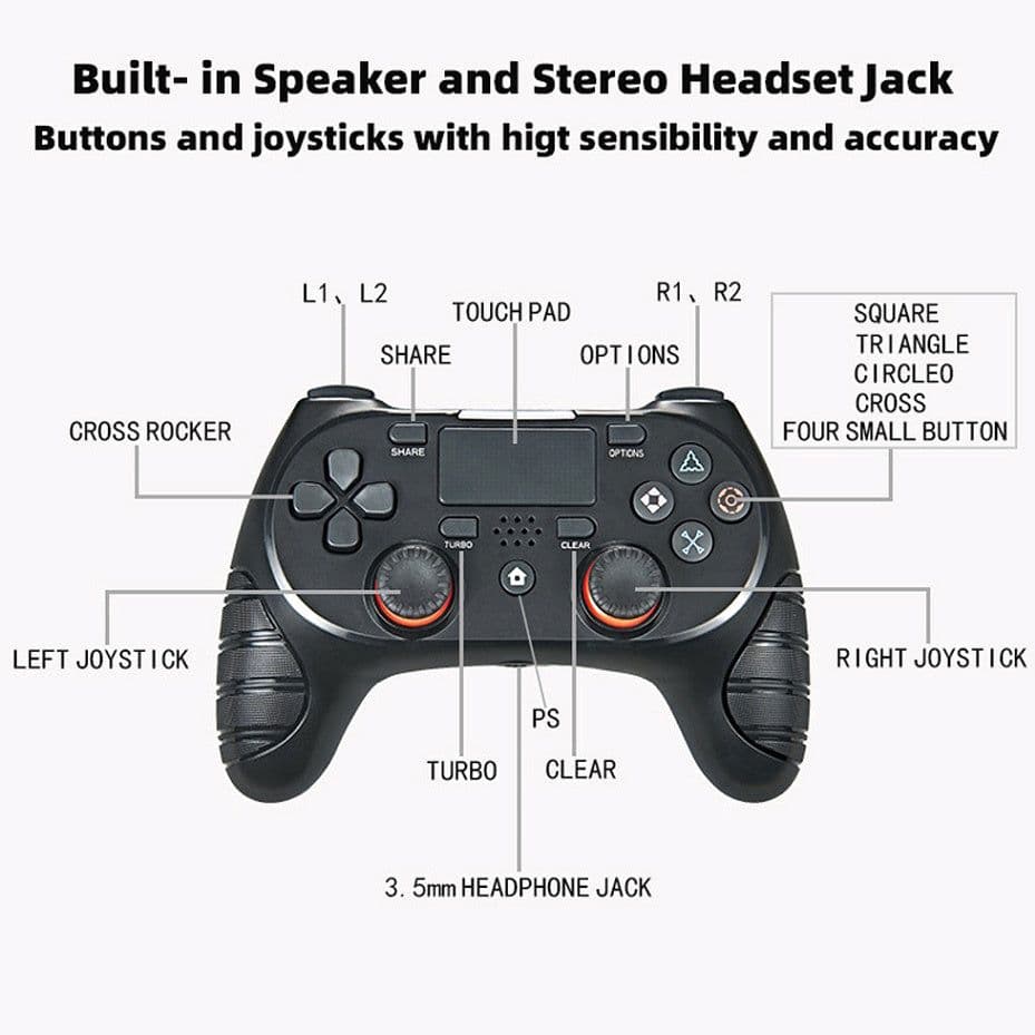 image-Six Axis Double Vibration Game Handle With Light