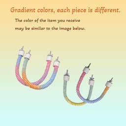 image-Gradient Colorful Bird Rope Perch Stand For Bird Cages Bendable Climbing Rope Cage Accessory Toy For Cockatiel Parakeet Sugar Glider