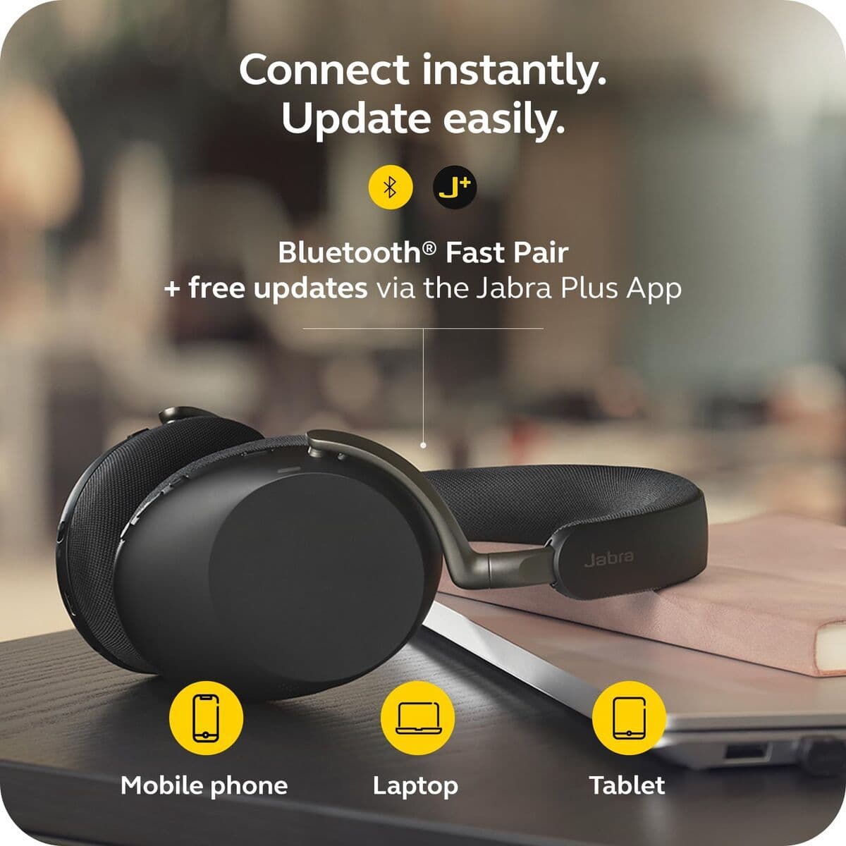image-Bluetooth Headband Headphones Jabra EVOLVE3 85 UC LINK390C Black