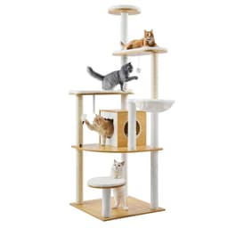image-VEVOR Large Cat Tree, 68.9 inches Tall, Cat Tower, Multi-level Cat Condo Furniture Activity Center with Cozy Perches, Sisal Scratching Posts, Hammock, Big Kittens House for Indoor Cats Play & Rest