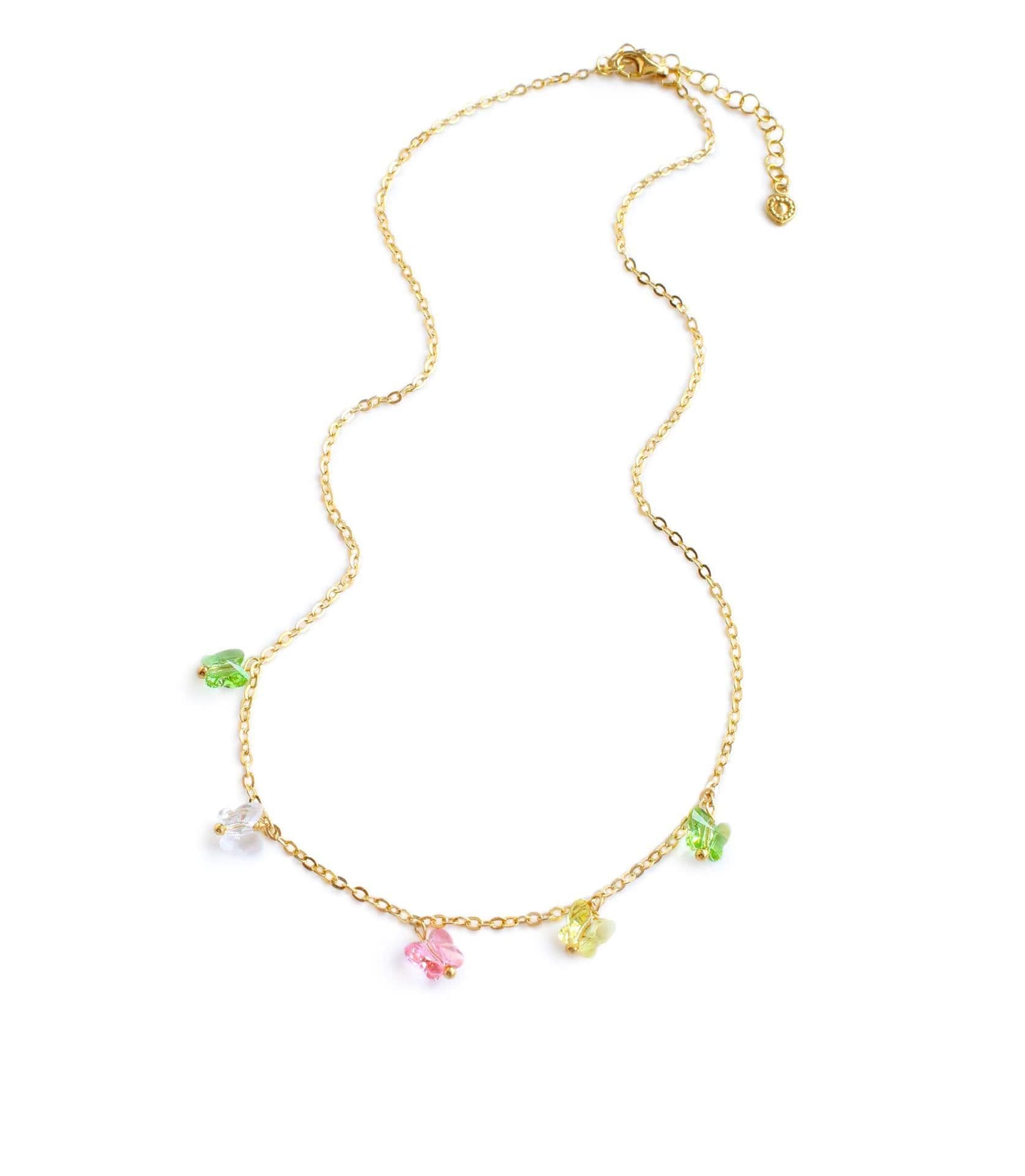 image-Gold butterfly choker necklace