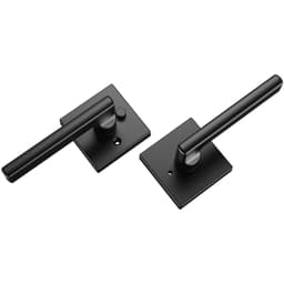 image-VEVOR Privacy Door Handle, 5-Pack Matte Black Door Lever, Right or Left Handing Reversible Lever with Keyless Lock, 45° Rotation to Open, Universal Square Interior for Bathroom and Bedroom Doors