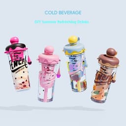image-Portable Lanyard Strap Plastic Cup Large Capacity Tea Water Separation Water Cup