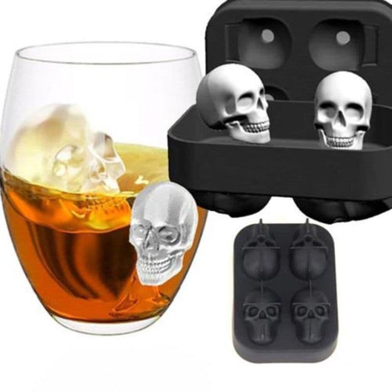 image-Creative 3D Skull Mold Ice Cube Tray Silicone Mold Soap Candle Moulds Sugar Craft Tools Bakeware Chocolate Moulds