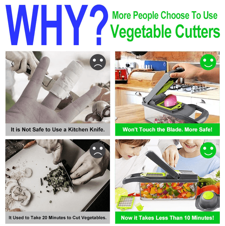 image-15-In-1 Vegetable Fruit Chopper Cutter Food Onion Veggie Dicer Slicer