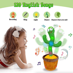 image-Dancing Cactus Plush Toy Doll Electronic Recording Shake With Song