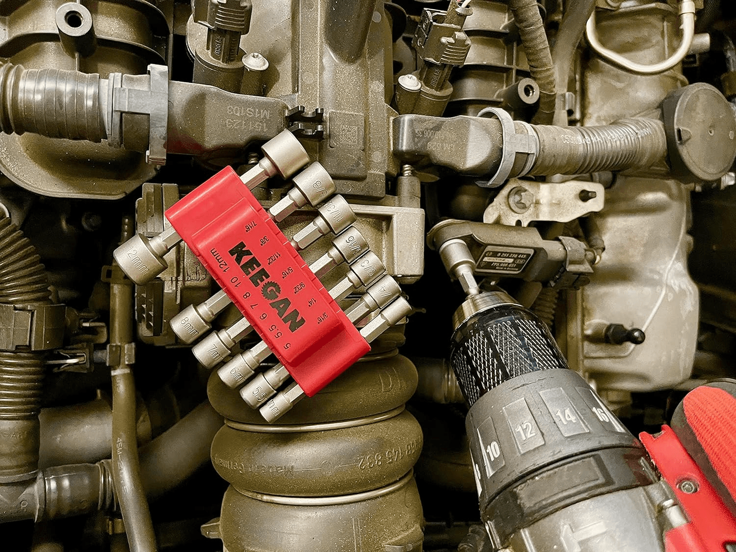 image-14 PCS Power Nut Driver Bit Set Quick Change MM & SAE Impact 1/4" Hex