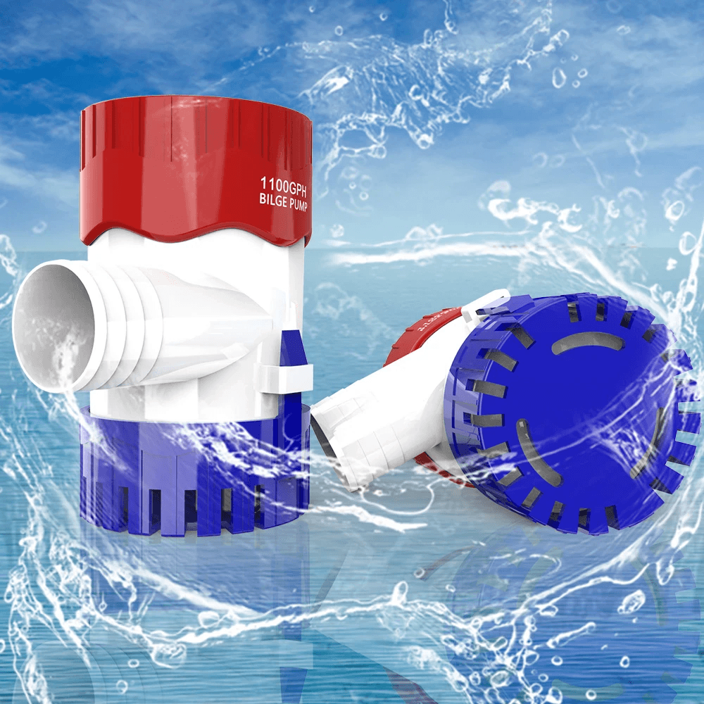 image-1100GPH 12V Electric Marine Submersible Bilge Sump Water Pump For Boat