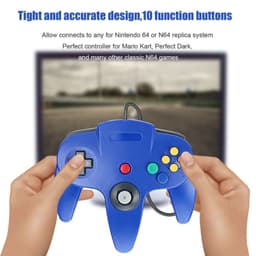 image-New Wired Controller Joystick Compatible With Nintendo 64 N64 Video