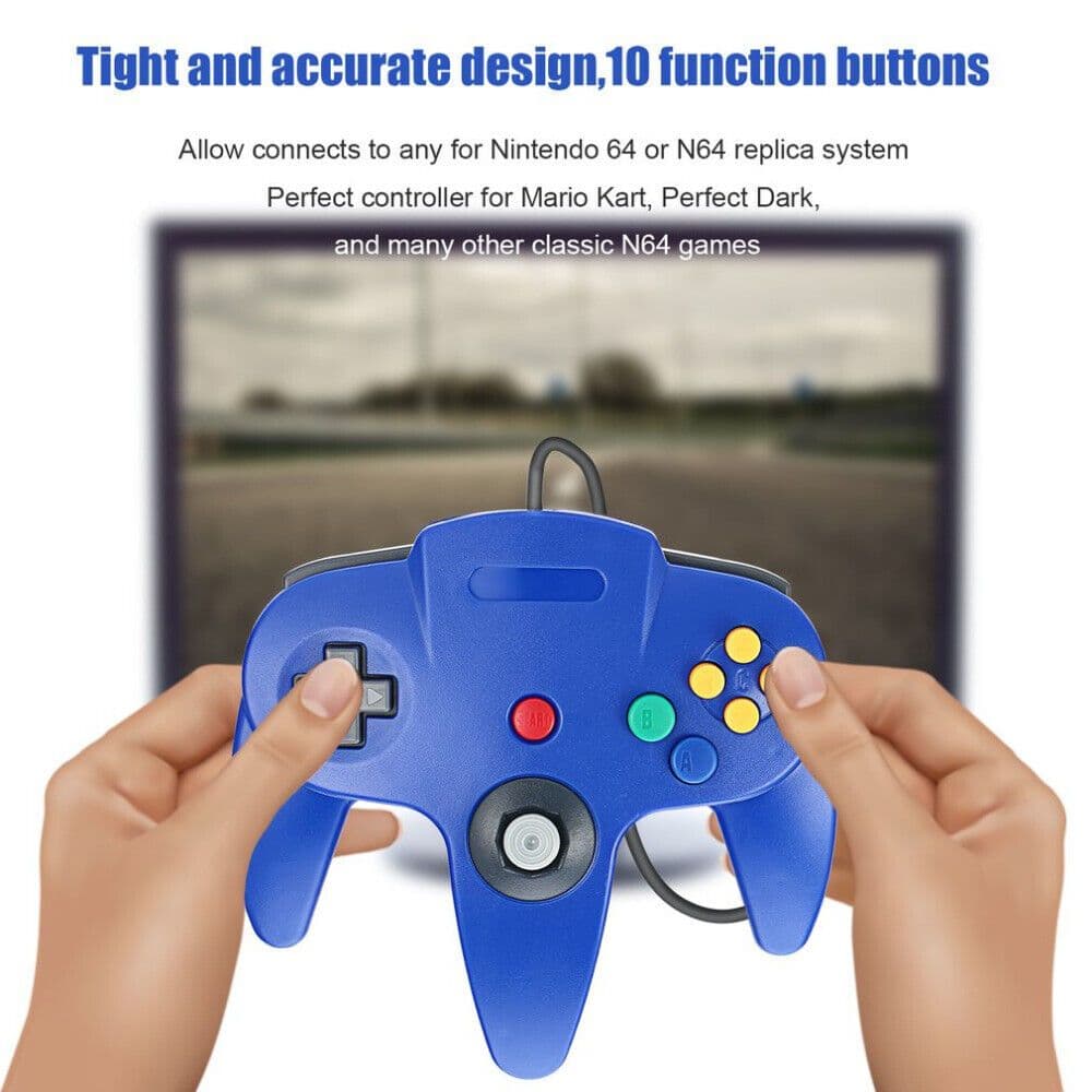 image-New Wired Controller Joystick Compatible With Nintendo 64 N64 Video