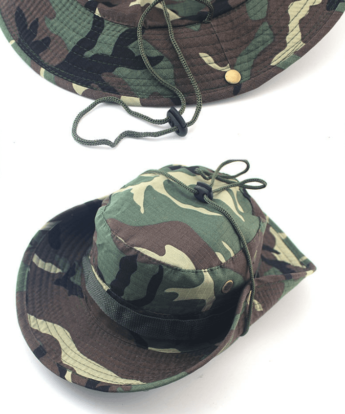 image-Boonie Bucket Hats Outdoor Fishing Hunting Wide Brim Mesh Camo Safari
