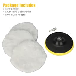 image-5PCS 6" Buffing Polishing Pad Wool Wheel Mop Kit For Car Polisher